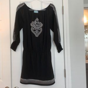 Black dress with white detail
